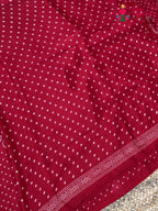 Red Pure Modal Silk Ajrakh Print Saree for Red Puja Sarees | Premium Pick