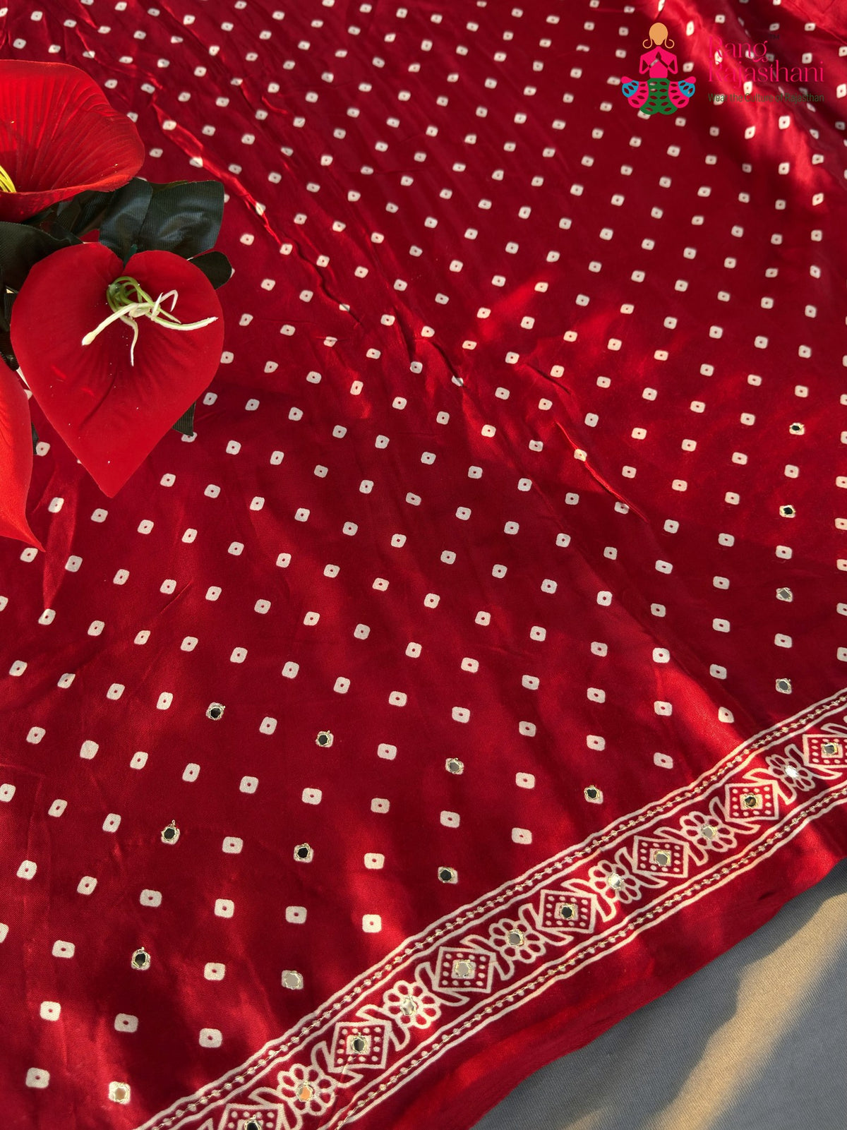 Red Pure Modal Silk Gota Patti Saree for Mayra Ceremony | Buy Online