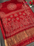 Red Pure Modal Silk Gota Patti Saree for Mayra Ceremony | Buy Online