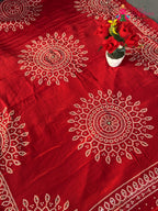 Red Pure Modal Silk Gota Patti Saree for Mayra Ceremony | Buy Online