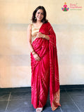 Red Pure Modal Silk Gota Patti Saree for Bridal | Shop Latest
