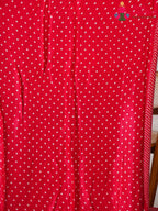 Red PureModalSilk saree with Printed pleats view