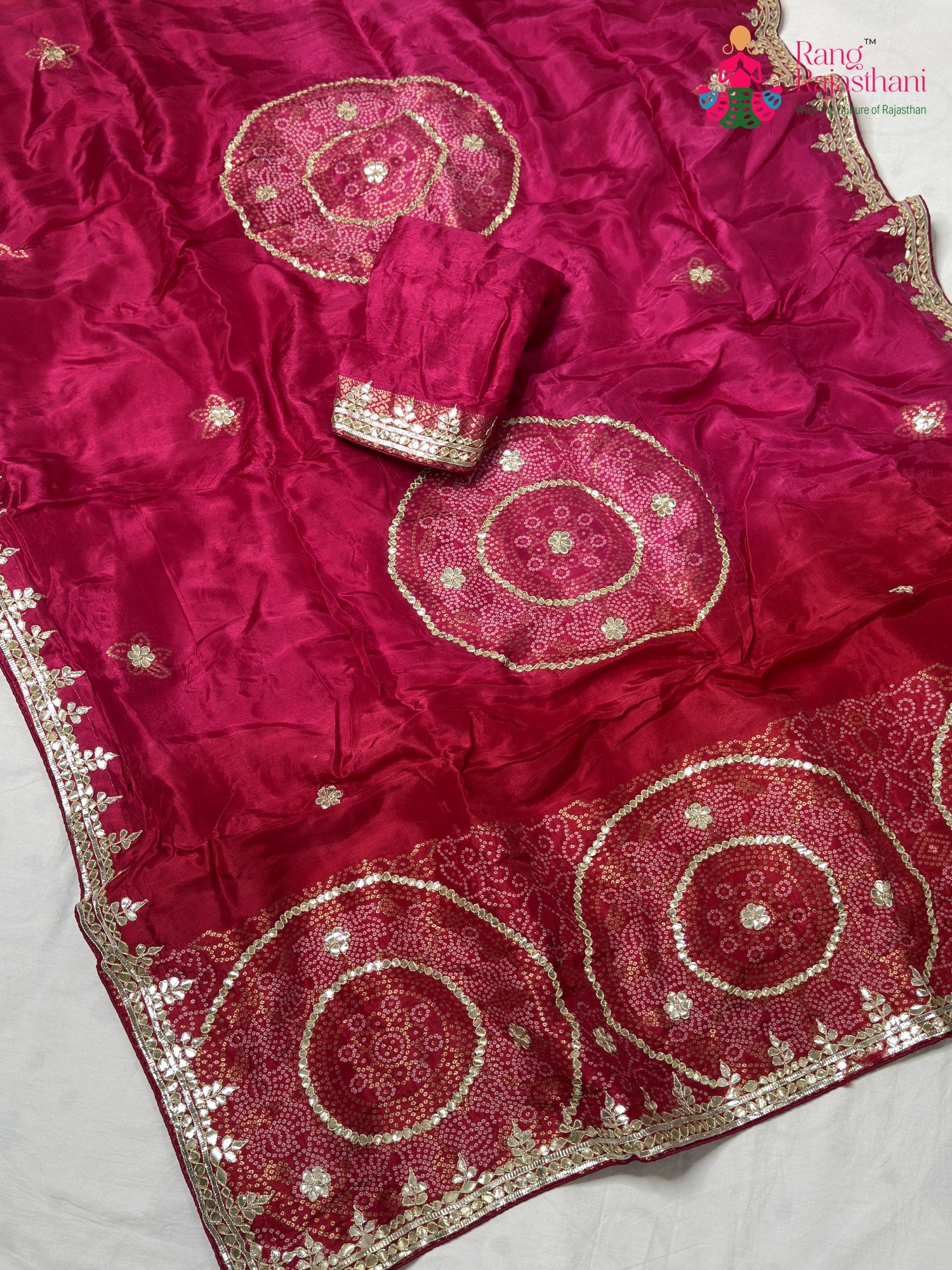 Red Pure Russian Silk Gota Patti Chunri Saree for Mayra Ceremony | Best Seller