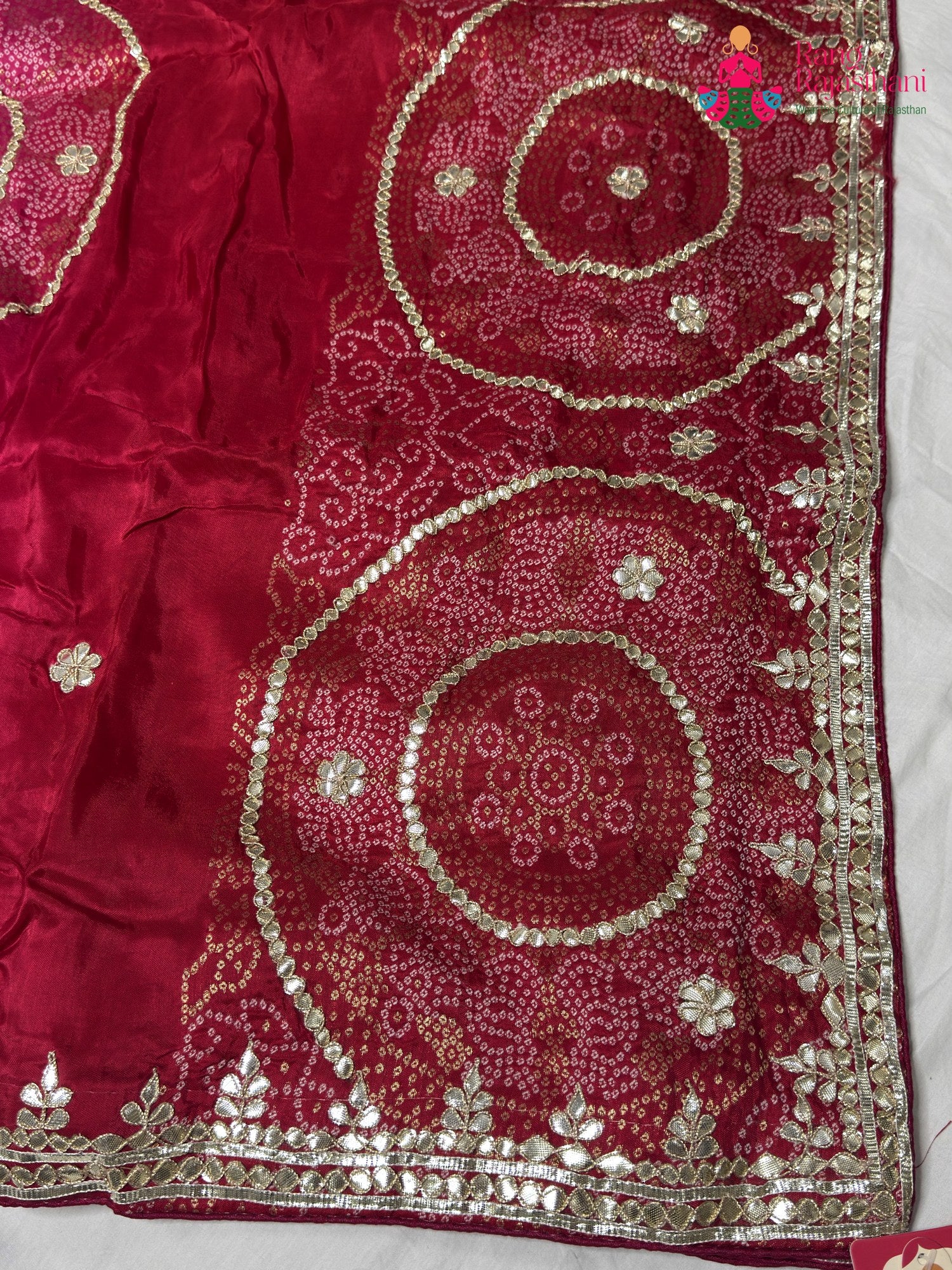 Red Pure Russian Silk Gota Patti Chunri Saree for Mayra Ceremony | Best Seller
