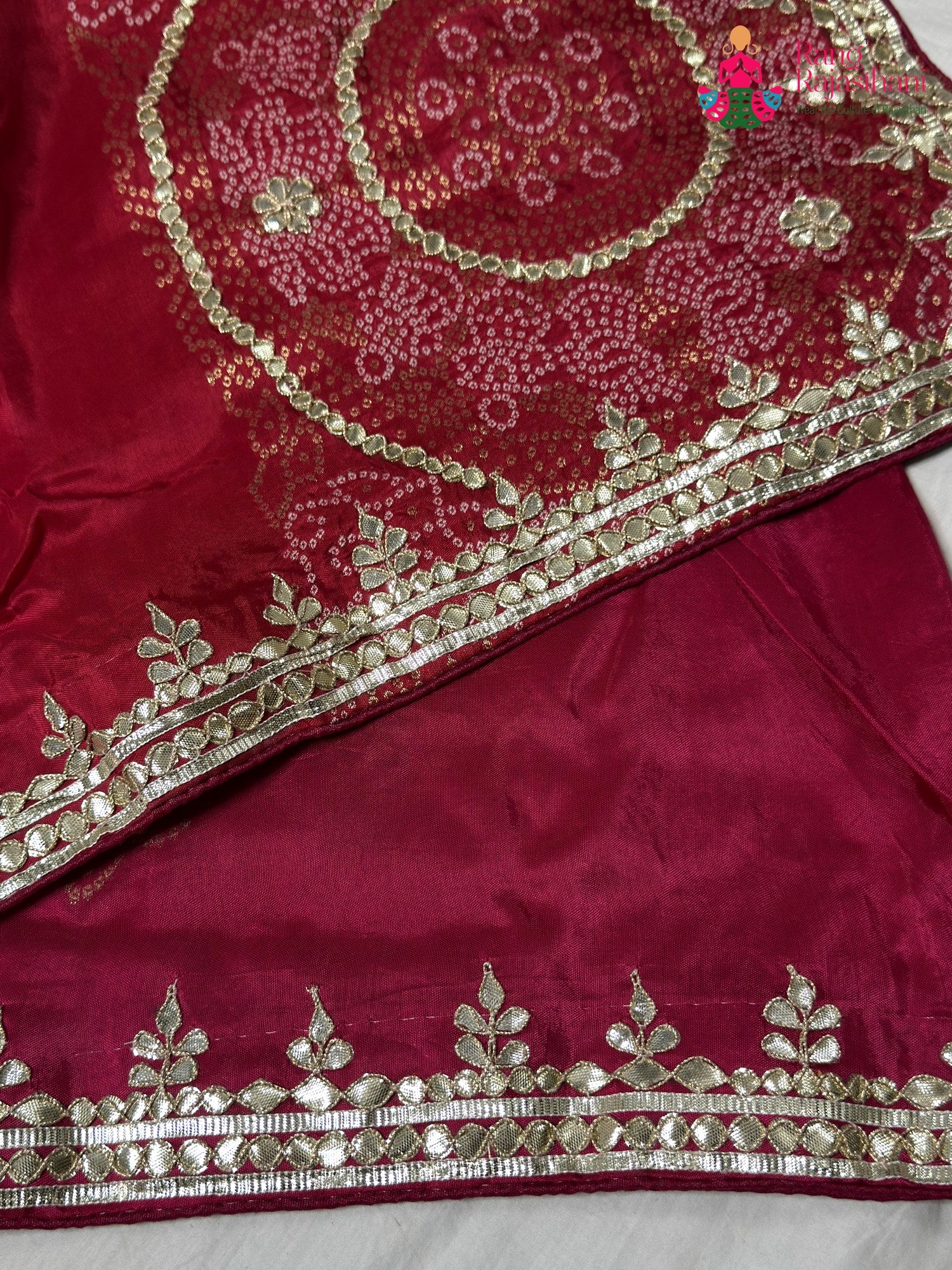 Red Pure Russian Silk Gota Patti Chunri Saree for Mayra Ceremony | Best Seller