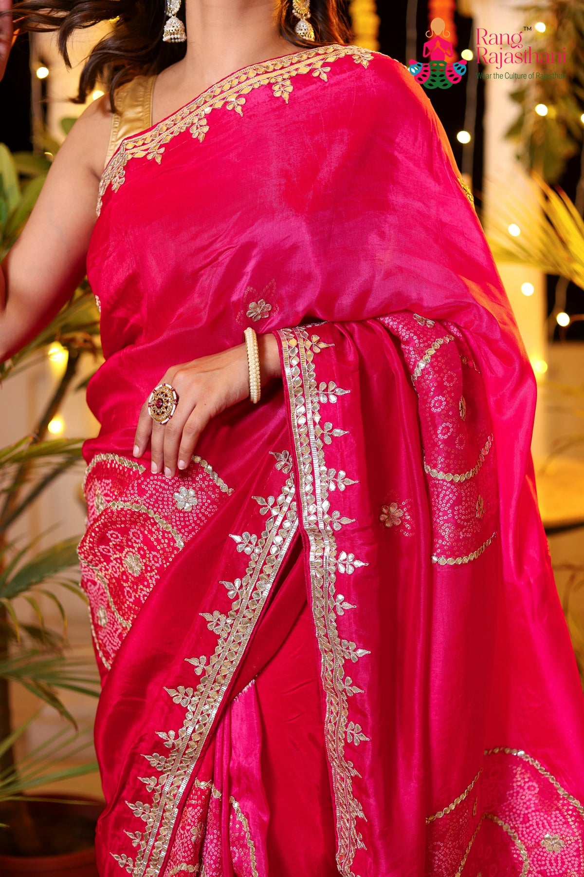 Red Pure Russian Silk Bandhani Weaving Chunri Saree for Mayra Ceremony | Latest Pick