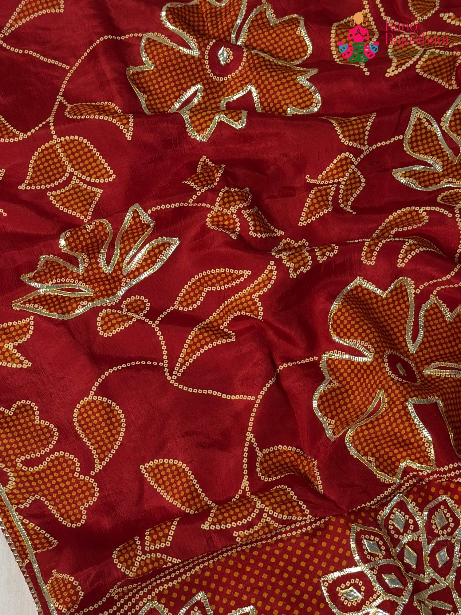 Red Pure Russian Silk Bandhani Chunri Saree for Karwa Chauth | Premium Edit