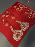 red pure upada silk gota patti blouse 3803 by Rang Rajasthani