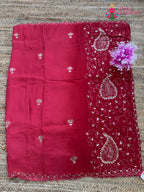 Red Pure Upada Silk Gota Patti Saree for Festive Celebration | Designer Pick