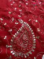 Red Pure Upada Silk Gota Patti Saree for Festive Celebration | Designer Pick