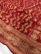 red soft georgette banarasi zari weave dupatta 2561 by Rang Rajasthani
