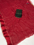 Red Soft Georgette Banarasi Zari Weave Saree for Festive Celebration | Designer Collection