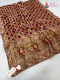 red soft georgette bandhani saree for bridal wear by Rang Rajasthani