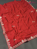 red soft georgette gota patti saree by Rang Rajasthani