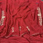 border detailing of red soft georgette gota patti saree