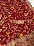 Red Soft Georgette Meenakari Zari Saree for Sangeet Night | Wedding Saree