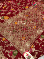 Red Soft Georgette Meenakari Zari Saree for Sangeet Night | Wedding Saree