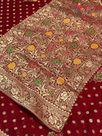 border detail of red soft georgette meenakari zari saree