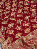 Red Soft Georgette Meenakari Zari Saree for Karwa Chauth | Buy Today