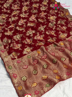 Red Soft Georgette Meenakari Zari Saree for Karwa Chauth | Buy Today