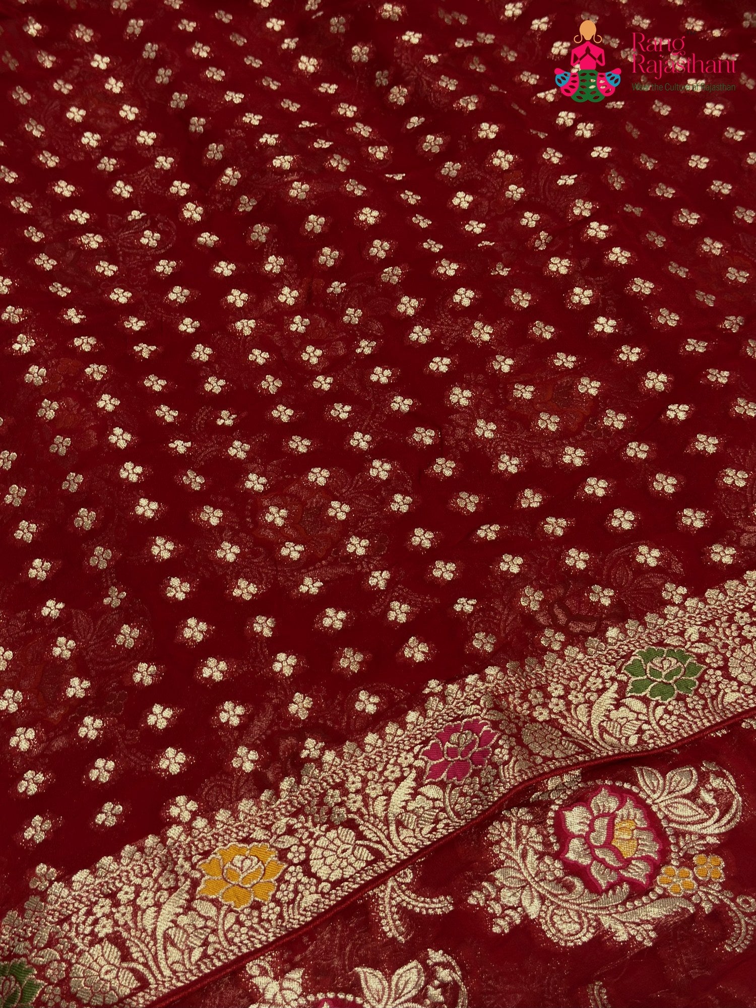 Red Soft Georgette Meenakari Zari Saree for Karwa Chauth | Buy Today