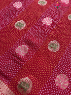 border detail of red soft georgette meenakari zari saree