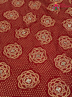 Red Synthetic Bandhani Chunri Saree for Mayra Ceremony | Soft Drape