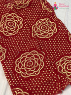 Red Synthetic Bandhani Chunri Saree for Mayra Ceremony | Soft Drape