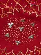 Red Synthetic Bandhani Chunri Saree for Mayra Ceremony | Elegant Edit