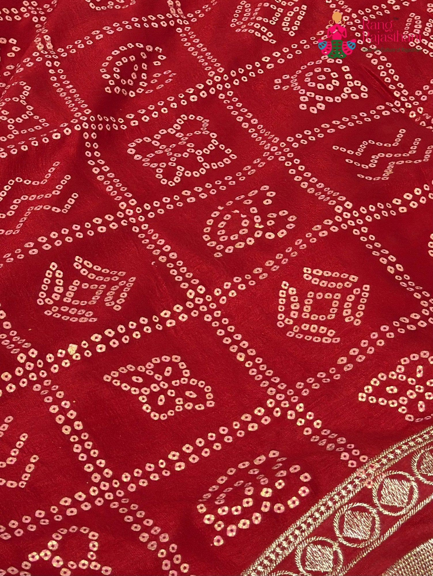 Red Synthetic Zari Embroidery Gharchola Saree for Mayra Ceremony | Heritage Weave