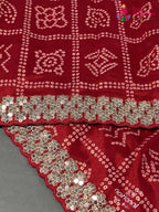 Red Synthetic Zari Embroidery Gharchola Saree for Mayra Ceremony | Heritage Weave