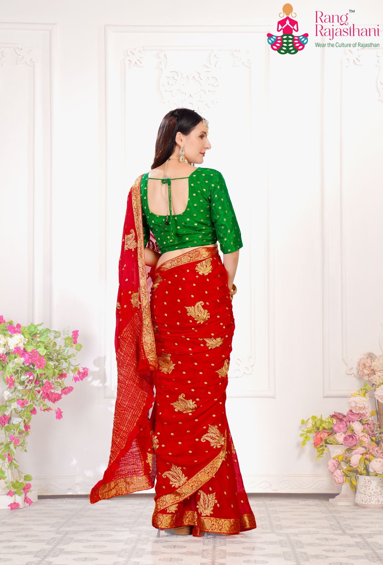 Red Party Wear Saree| Rang Rajasthani Saree