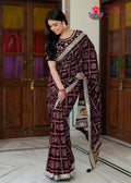Wine Synthetic Saree for Mayra Ceremony | Stylist Pick