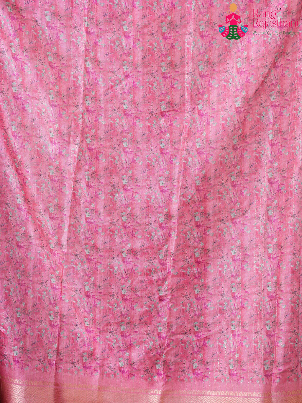 Pink Imported saree with Printed pleats view