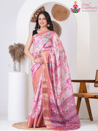 Pink Imported Party saree with Printed from Rang Rajasthani