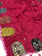 full view of royal and authentic royal pure modal silk handcrafted ajrakh print 2524