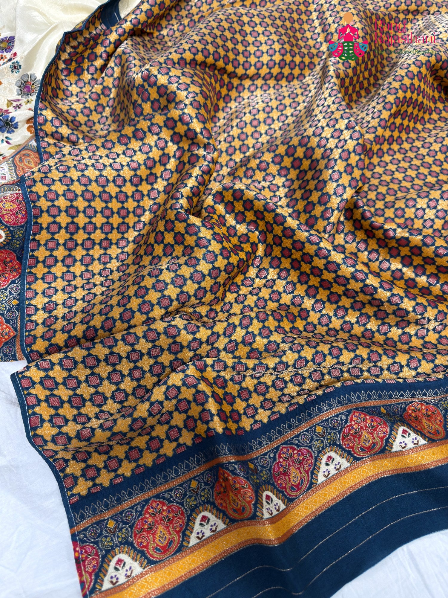 work detailing of royal pure silk fine hand embroidery saree