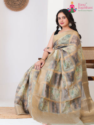 Green Art Silk Printed Saree for Casual | Buy Today