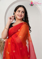 Multi Pure Maheshwari Silk saree with Khaddi Work close up detailing