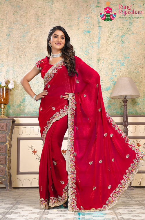 Rani Art Silk Zari Embroidery Saree for Sangeet Night | Signature Pick main-image