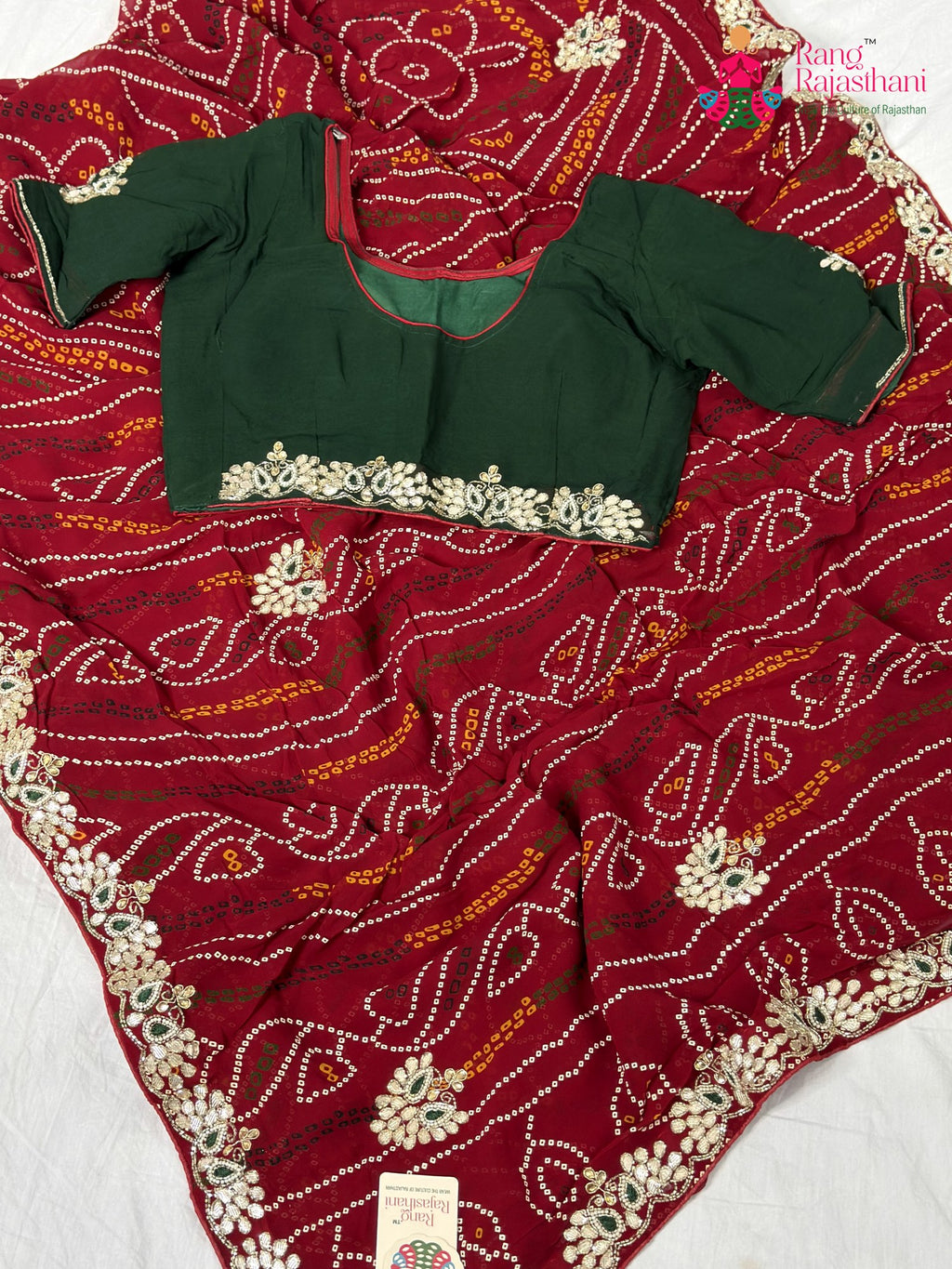 fabric texture of soft red fabric saree