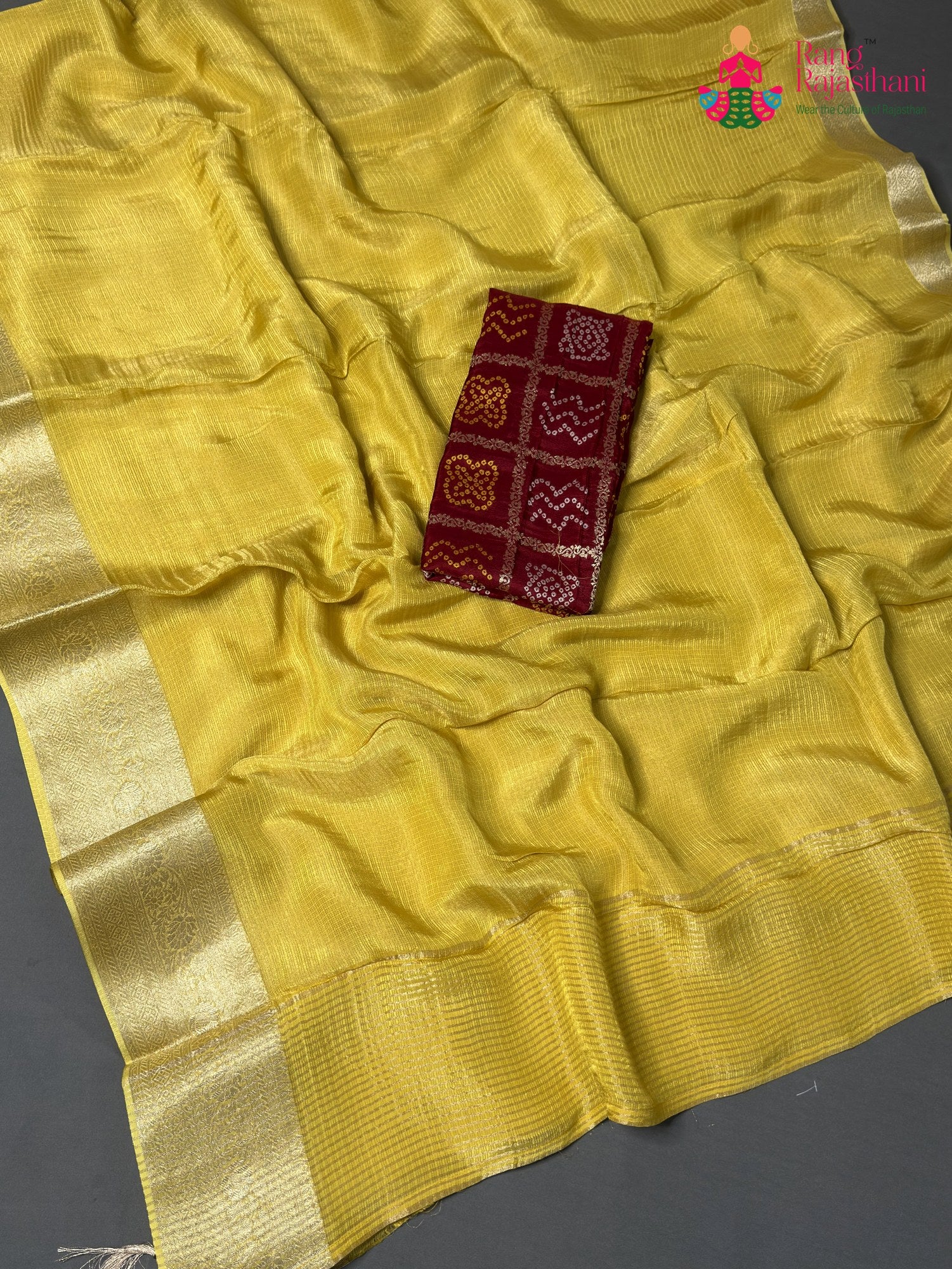 Yellow Pure Kora Silk Plain Saree for Festive Celebration | Premium Pick