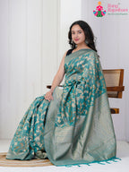 Rama Cotton saree with Printed pallu detailing