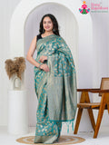 Firozi Cotton Silk Weaving Saree for Casual | Bridal Collection