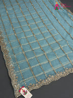 Firozi Net Sequin Saree for Wedding Reception | Premium Collection