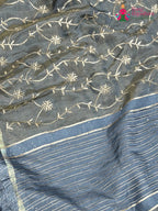 Firozi Pure Tissue Silk Zari Embroidery Saree for Festive Celebration | Elegant Pick