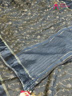 Firozi Pure Tissue Silk Zari Embroidery Saree for Festive Celebration | Elegant Pick