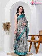 Rama Imported saree with Printed side drape view