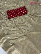 work detailing of traditional chiku silk saree