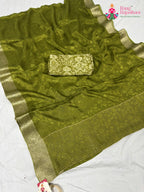 full view of trending mehendi saree